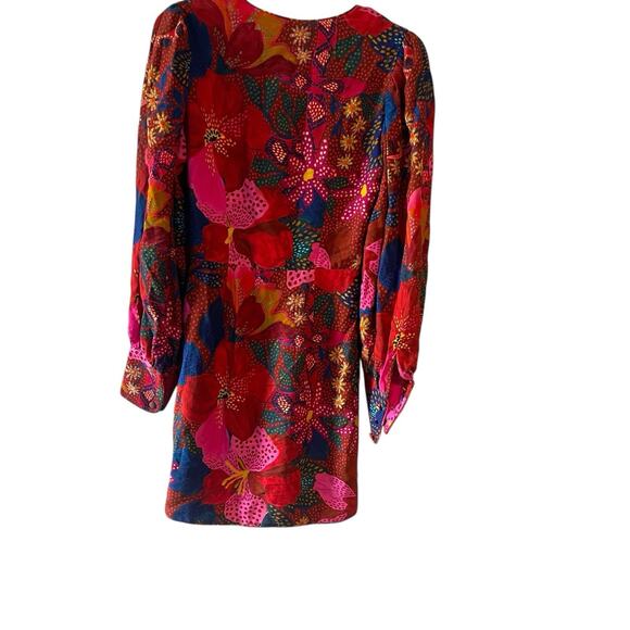 NWT Farm Rio Snake Garden Red Mini Dress XS flaw - Picture 9 of 11